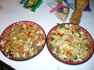 Two salads with all the fixins