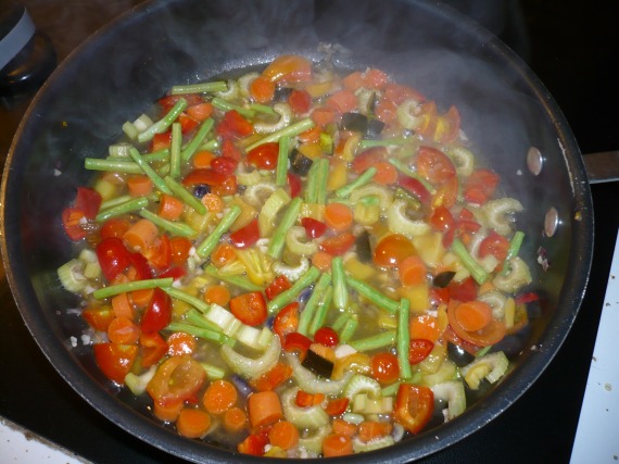 Vegetables simmering